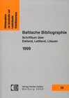 Buchcover Baltische Bibliographie 1999