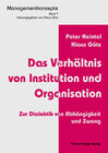 Buchcover Das Verhältnis von Institution und Organisation