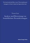 Buchcover Analyse und Bewertung von betrieblichen Zusatzleistungen