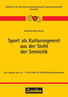 Buchcover Sport als Kultursegment aus der Sicht der Semiotik