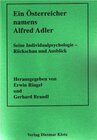 Buchcover Ein Österreicher namens Alfred Adler