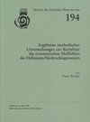 Buchcover Ergebnisse methodischer Untersuchungen zur Korrektur des systematischen Messfehlers des Hellmann-Niederschlagsmessers