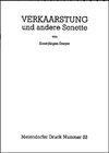 Buchcover Verkaarstung und andere Sonette