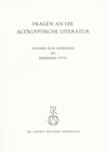 Buchcover Fragen an die altägyptische Literatur