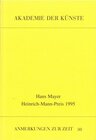 Buchcover Hans Mayer