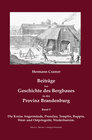 Buchcover Beiträge zur Geschichte des Bergbaues in der Provinz Brandenburg.
