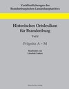 Buchcover Historisches Ortslexikon für Brandenburg, Teil I, Prignitz, Band 1, A-M