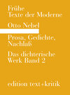 Buchcover Prosa, Gedichte, Nachlaß