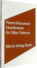 Buchcover Divertimento für Gilles Deleuze
