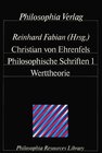 Buchcover Philosophische Schriften / Werttheorie