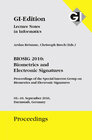 Buchcover GI Edition Proceedings Band 164 BIOSIG 2010: Biometrics and Electronic Signatures