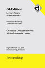 Buchcover GI Edition Proceedings Band 173 German Conference on Bioinformatics 2010