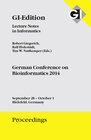 Buchcover GI Edition Proceedings Band 235 - German Conference on Bioinformatics 2014