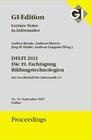 Buchcover GI Edition Proceedings Band 316 DELFI 2021