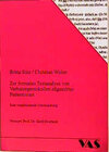 Buchcover Zur formalen Textanalyse von Verbatimprotokollen essgestörter Patientinnen