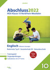 Buchcover Abschluss 2022 - Mittlerer Schulabschluss Nordrhein-Westfalen Englisch Realschule