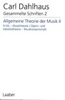 Buchcover Gesammelte Schriften. Pflichtfortsetzung / Allgemeine Theorie und Musik II