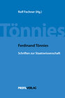 Buchcover Ferdinand Tönnies: Schriften zur Staatswissenschaft