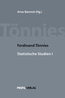 Buchcover Ferdinand Tönnies Statistische Studien I