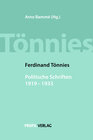 Buchcover Ferdinand Tönnies, Politische Schriften 1919-1933