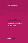 Buchcover Ferdinand Tönnies: Politische Schriften 1916 ‒ 1918