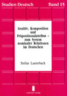 Buchcover Genitiv, Komposition und Präpositionalattribut - zum System nominaler Relationen im Deutschen