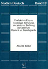 Buchcover Produktiver Einsatz von neuen Hörspielen und auditiver Dichtung im Unterricht Deutsch als Fremdsprache