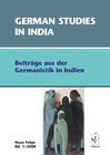 Buchcover German Studies in India - Band 1