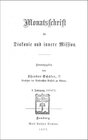 Buchcover Monatsschrift für Diakonie und innere Mission 1. 1876/77 - 4. 1879/80, Monatsschrift für innere Mission mit Einschluss d