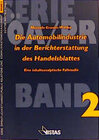 Buchcover Die Automobilindustrie in der Berichterstattung des Handelsblattes