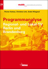 Buchcover Programmanalyse Regional- und Lokal-TV Berlin und Brandenburg