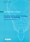 Buchcover Festschrift anlässlich des 100. Geburtstages von Prof. Dr.-Ing. Wendel