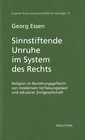 Buchcover Sinnstiftende Unruhe im System des Rechts