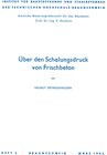 Buchcover Über den Schalungsdruck von Frischbeton