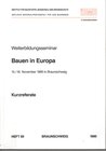 Buchcover Weiterbildungsseminar Bauen in Europa