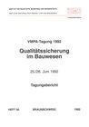 Buchcover VMPA-Tagung 1992 Qualitätssicherung im Bauwesen