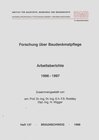 Buchcover Forschung über Baudenkmalpflege: Arbeitsberichte