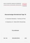 Buchcover Braunschweiger Brandschutz-Tage ´03: 10. Fachseminar Brandschutz - Forschung und Praxis
