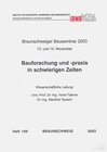 Buchcover Braunschweiger Bauseminar 2003 : 13. und 14. November