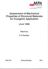 Buchcover Assessment of Mechanical Properties of Structural Materials for Cryogenic Application (June 1988)