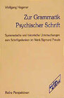 Buchcover Zur Grammatik Psychischer Schrift