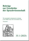 Buchcover The meaningful communicative exchange in the Middle Ages and in the Modern Age