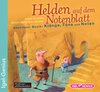 Buchcover Helden auf dem Notenblatt. Abenteuer Musik: Klänge, Töne und Noten