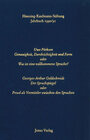 Buchcover Jahrbuch der Henning-Kaufmann-Stiftung / Genauigkeit, Durchsichtigkeit und Form Georges-Arthur Goldschmidt, Der Sprachsp