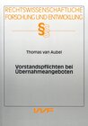 Buchcover Vorstandspflichten bei Übernahmeangeboten