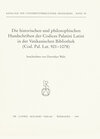 Buchcover Die historischen und philosophischen Handschriften der Codices Palatini Latini in der Vatikanischen Bibliothek