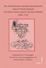 Buchcover Das Weißenfelser Aufführungsverzeichnis Johann Philipp Kriegers und seines Sohnes Johann Gotthilf Kriegers (1684-1732)