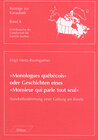 Buchcover Monologues québécois oder Geschichten eines Monsieur qui parle tout seul