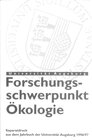 Buchcover Augsburger Forschungsschwerpunkt Ökologie