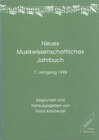 Buchcover Neues musikwissenschaftliches Jahrbuch